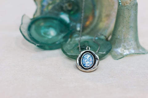 Silver 925 roman glass pendant