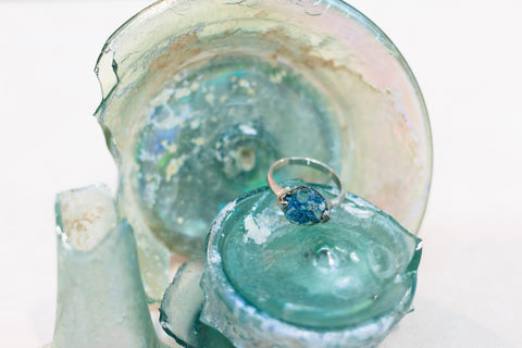 Silver 925 roman glass Ring